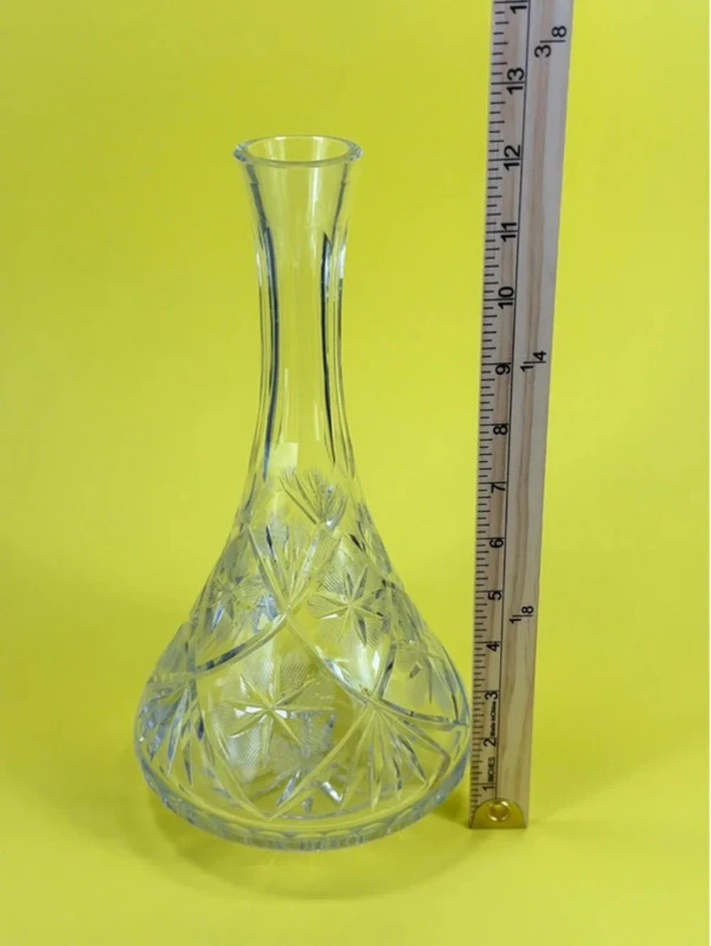 Crystal Glass Decanter or Vase - Vintage Starburst Pattern